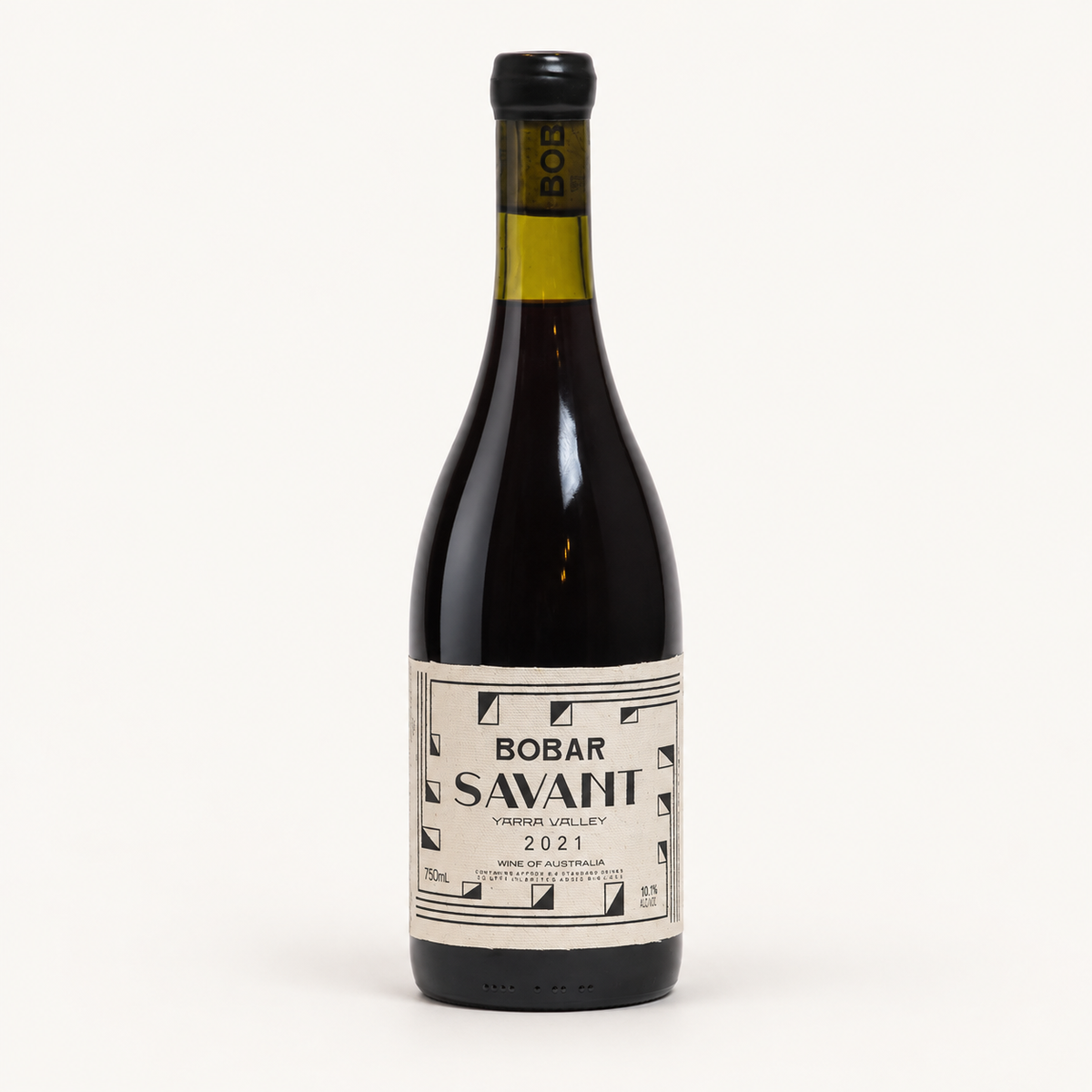 2021 Bobar Cabernet Sauvignon Savant Yarra Valley wine bottle